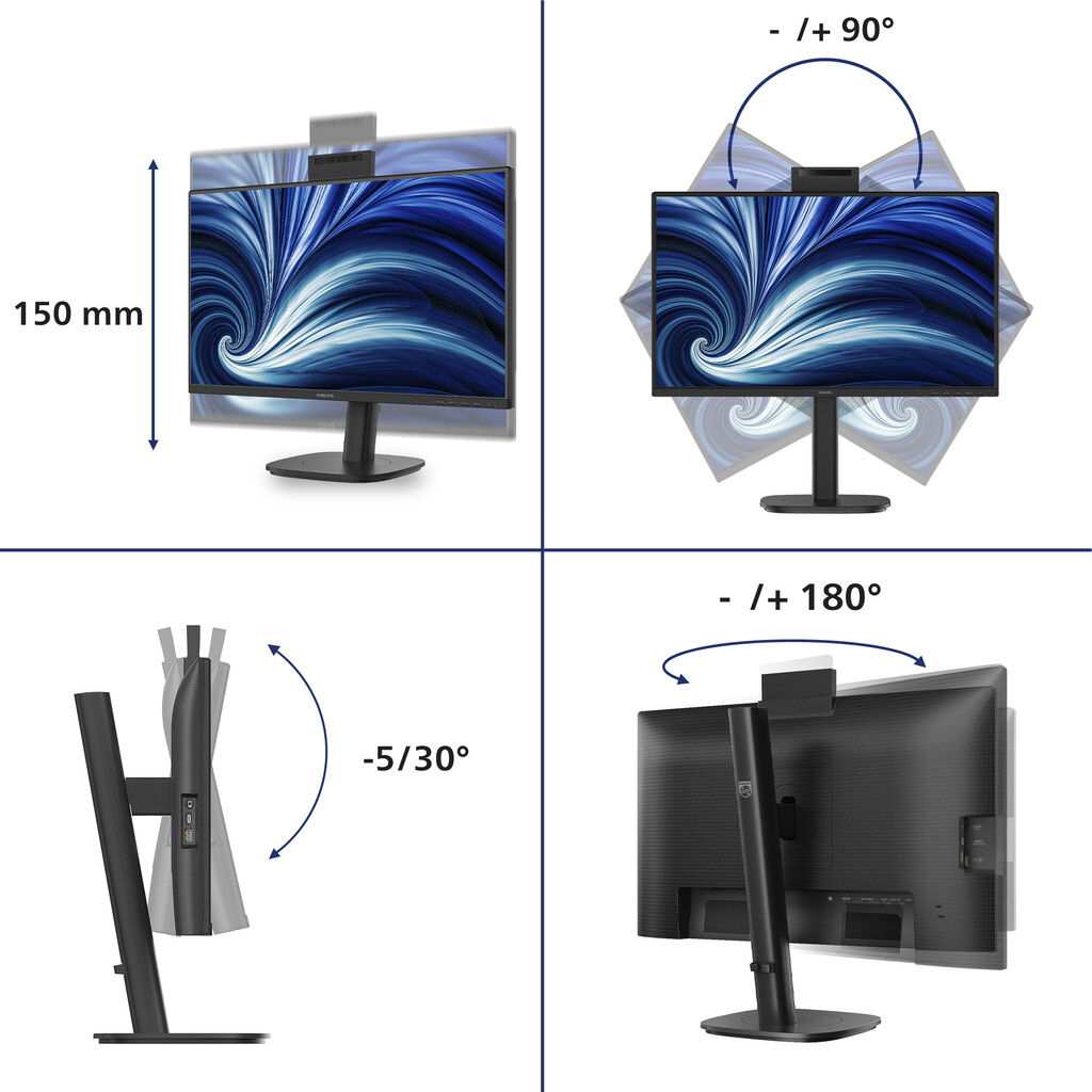 Philips 3000 series 24B2N3200JH/00 computer monitor 60,5 cm (23.8") 1920 x 1080 Pixels Full HD LCD Zwart - Afbeelding 3