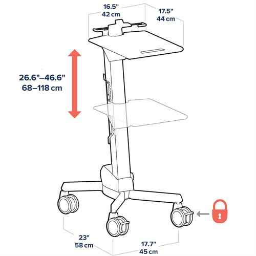 Ergotron Neo-Flex Laptop Cart Grijs Multimediawagentje/trolley - Afbeelding 7