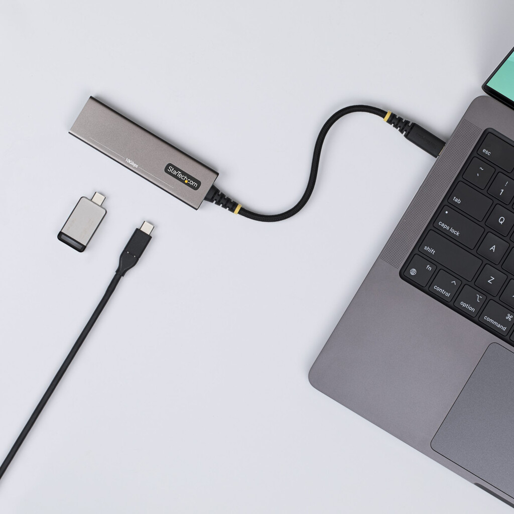 StarTech.com 4 Port USB-C Hub, 10Gbps, 100W PD Charging, 4x USB-C Poorten, Overstroombeveiliging, PCR Aluminium, Voor MacBook/De - Afbeelding 3