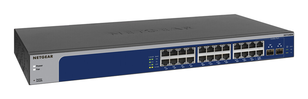 NETGEAR XS724EM Managed L2 10G Ethernet (100/1000/10000) 1U Blauw, Grijs - Afbeelding 4