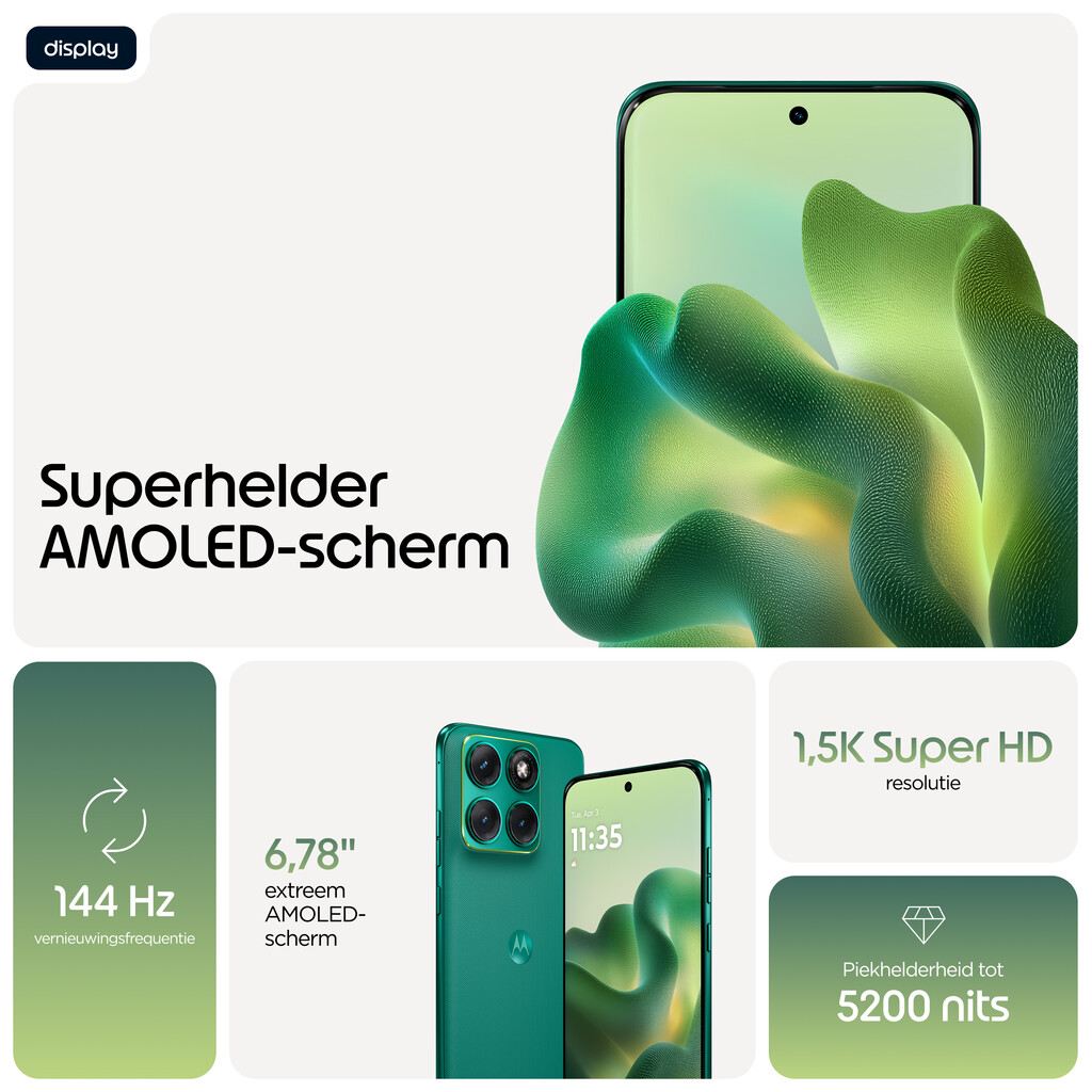 Motorola edge 70 fusion 17,2 cm (6.78") Dual SIM Android 16.0 5G USB Type-C 12 GB 256 GB 7000 mAh Groen - Afbeelding 6